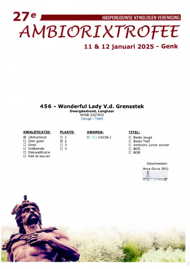 Certificaat Lady 11-1-2025 Genk